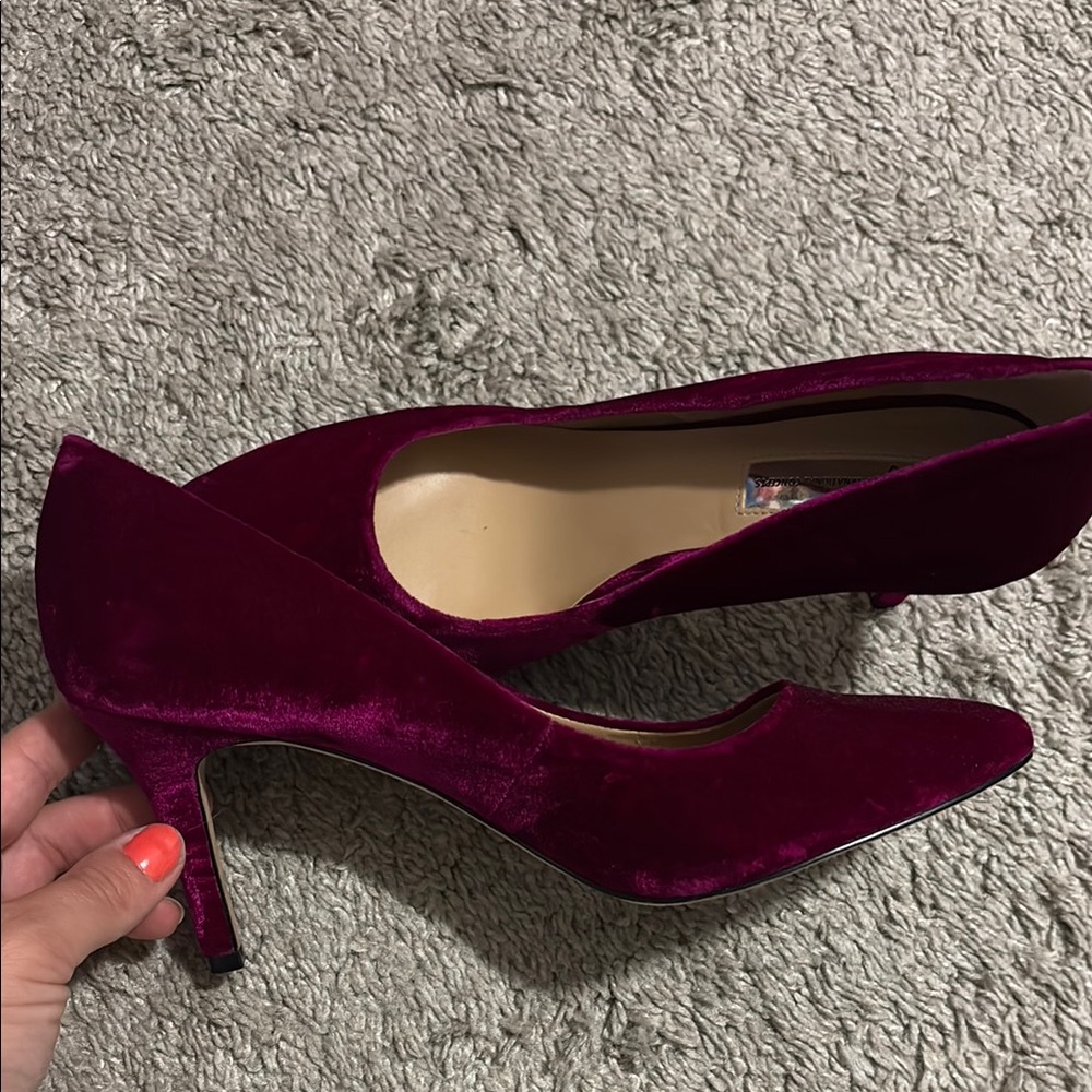 Elegant Velvet Burgundy Heels